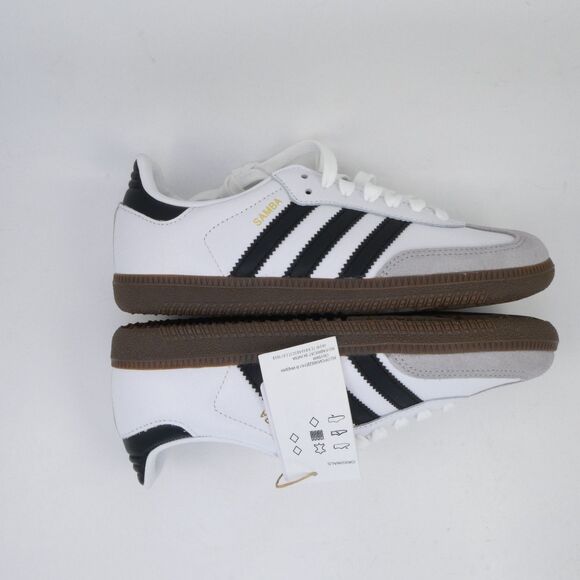 adidas Originals Women's US 5.5 Samba OG Trainers Youth 4.5 White/Black B75806 - Picture 5 of 13